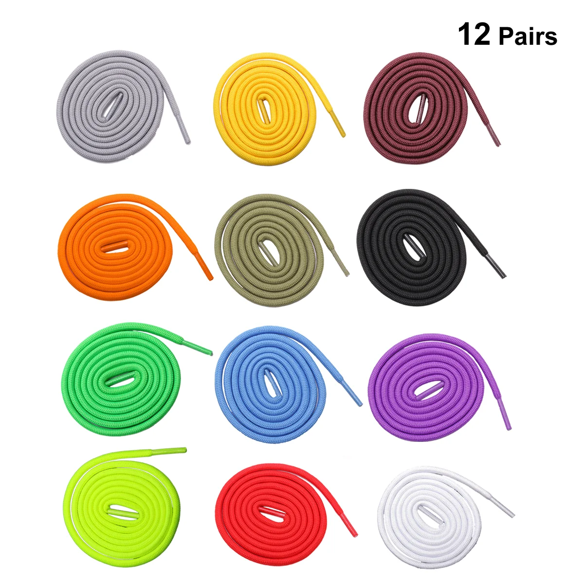 12 Pair Shoe Laces Strings Sports Shoelaces Athletic Replacement White Sneakers Casual