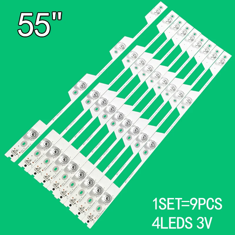9 Pezzi = 1 Set, Adatto Per Il Nuovo 55 Pollici 4Led Y55A580 Lcd Tv Retroilluminazione Strip Muslimah Hr4/Muslimv0 Tcl L55P1
