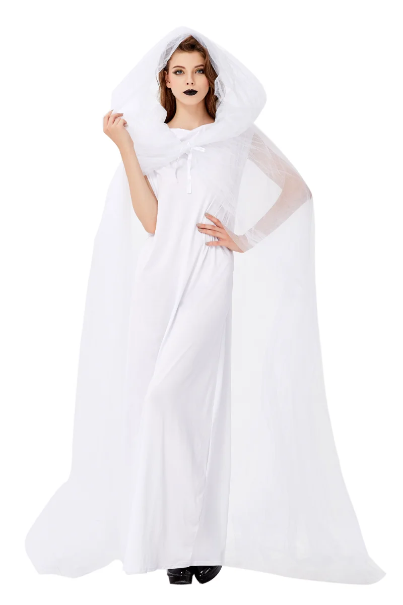 

Halloween Day of the Dead White Devil Zombie Ghost Bride Fancy Costume Purim Party Scary Demon Vampire Witch Cosplay Dress