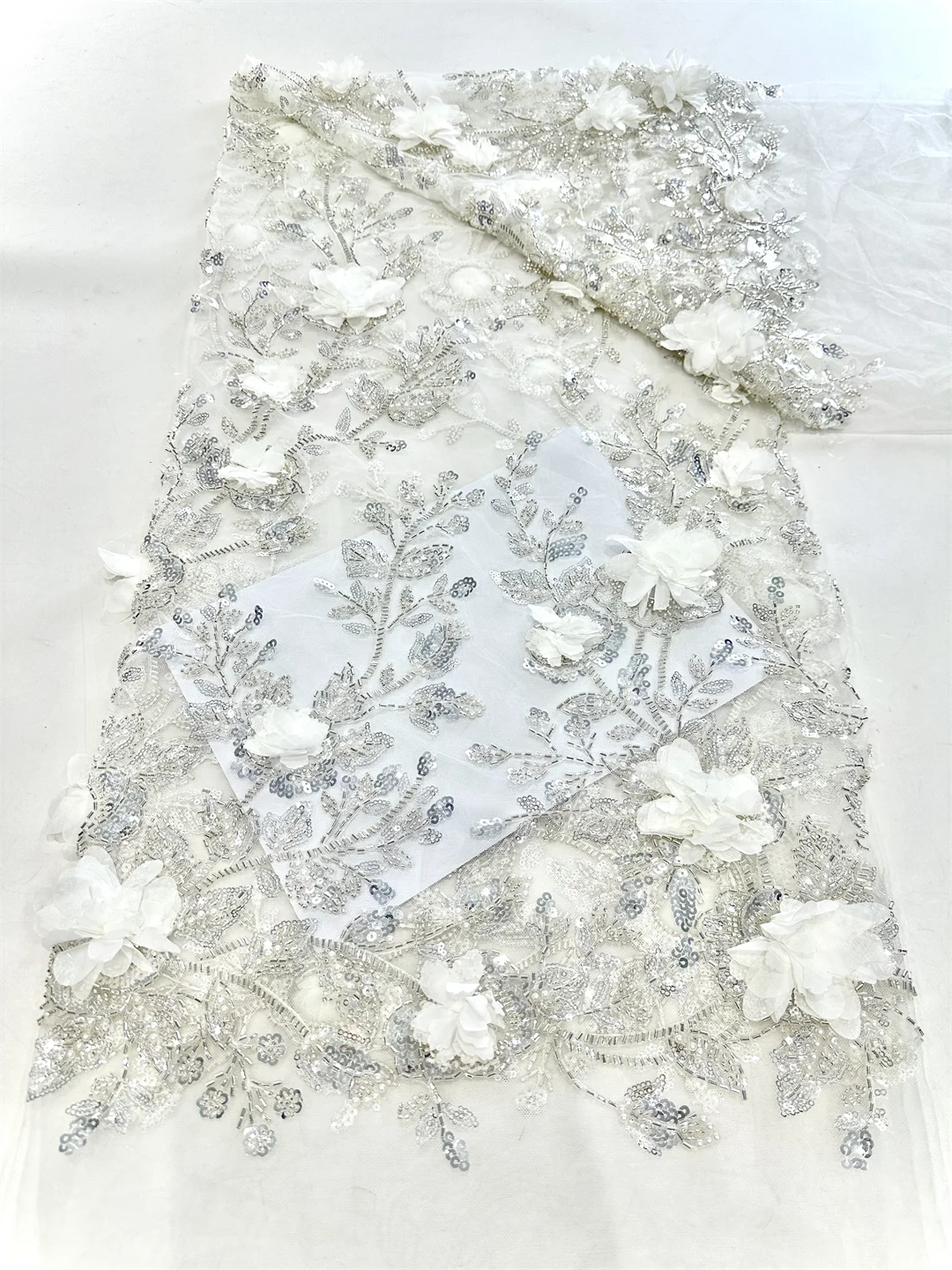 Африканская французская кружевная ткань с бисером 2024 высококачественное