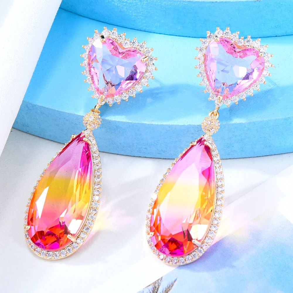 

Missvikki New DIY Shiny CZ Earrings For Women Bridal Wedding Girl Daily Surper Jewelry High Quality Hot Romantic Summer