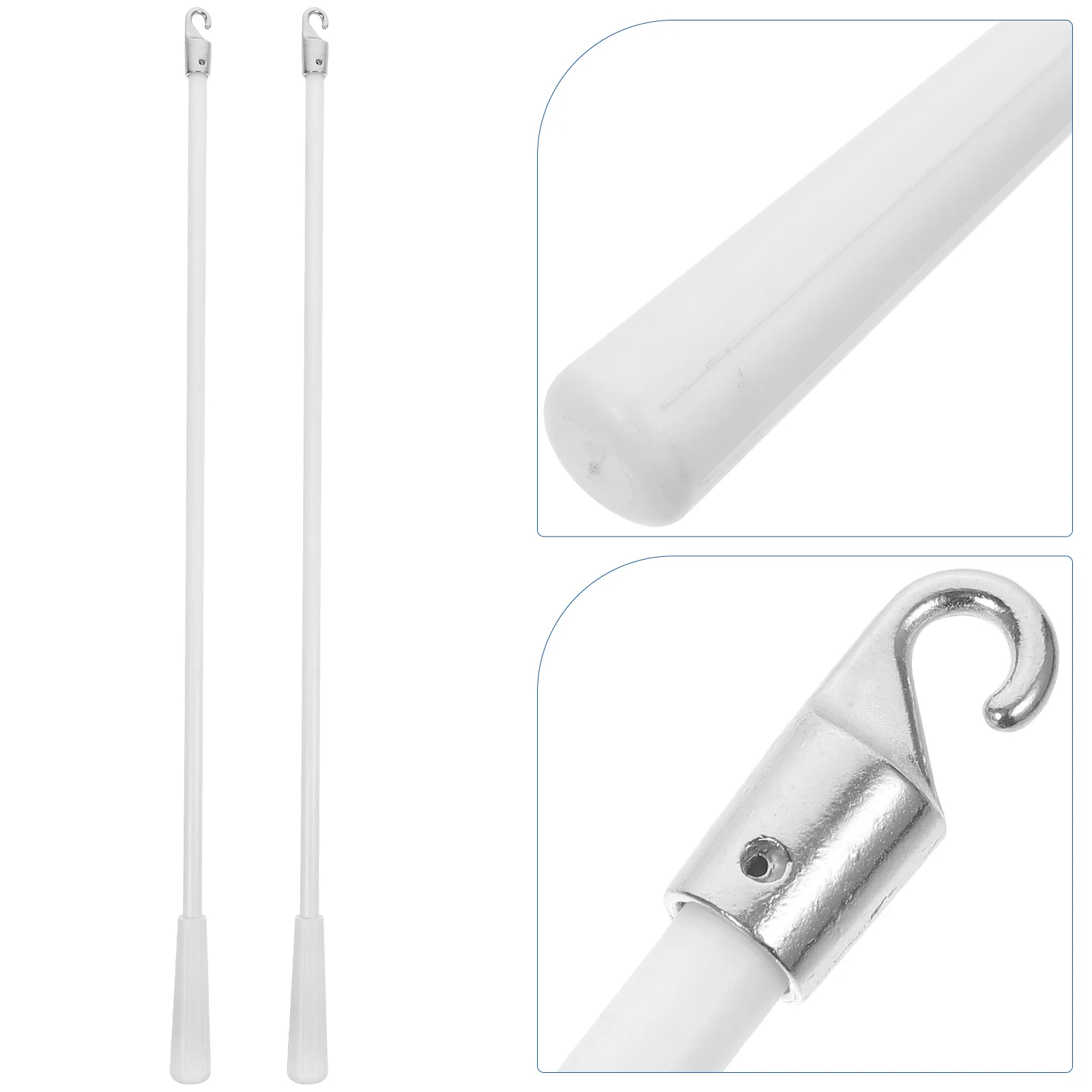 

2 Pcs Venetian Blind Rod Wand Parts Handle Stick Opener Hook Vertical Blinds Glass Fiber Replacement Window