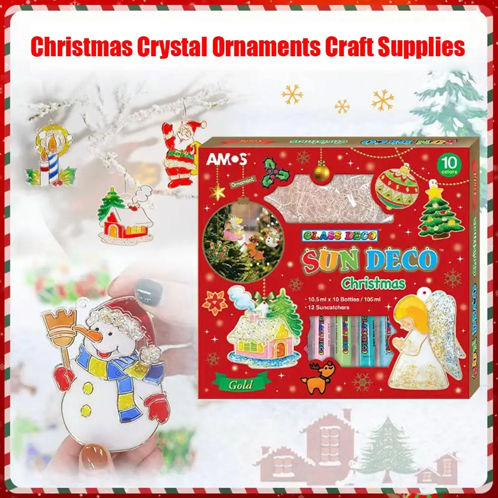 

DIY Christmas Crystal Ornaments Craft Supplies Christmas Gift DIY Colored Glue Guka Free Bake Pendant Crystal Children's Gl A0L7