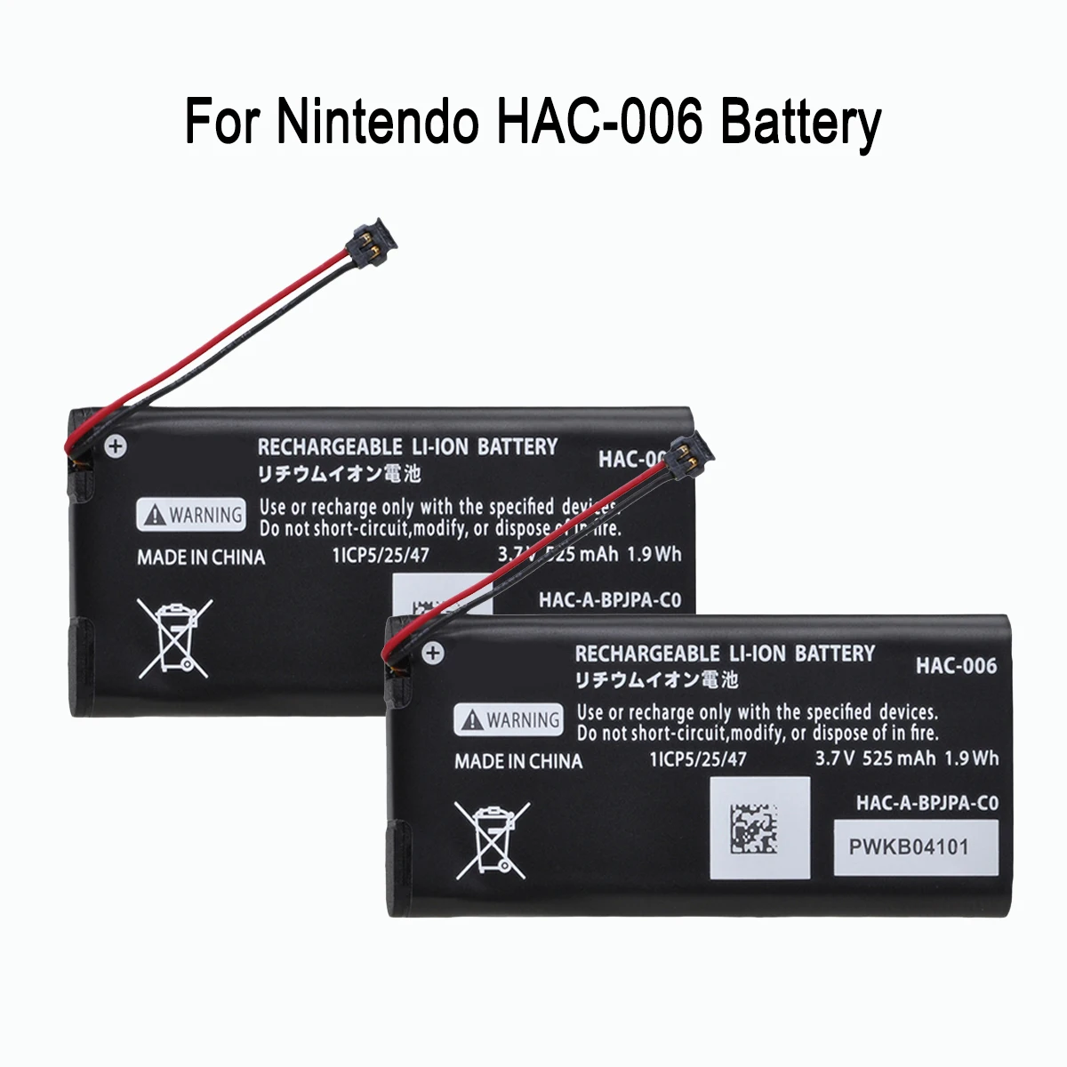 

2Pcs HAC-006 Battery for Nintendo Switch Joy-Con Controller, Rechargeable Li-ion Batteri for HAC-015, HAC-016 NS Joycon