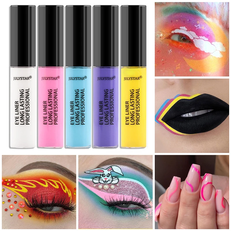 

Colorful Liquid Eyeliner Pen Eyes Makeup White Pink Waterproof Matte Pearlescent Eye Liner Pencil Matte Purple Pen Makeup