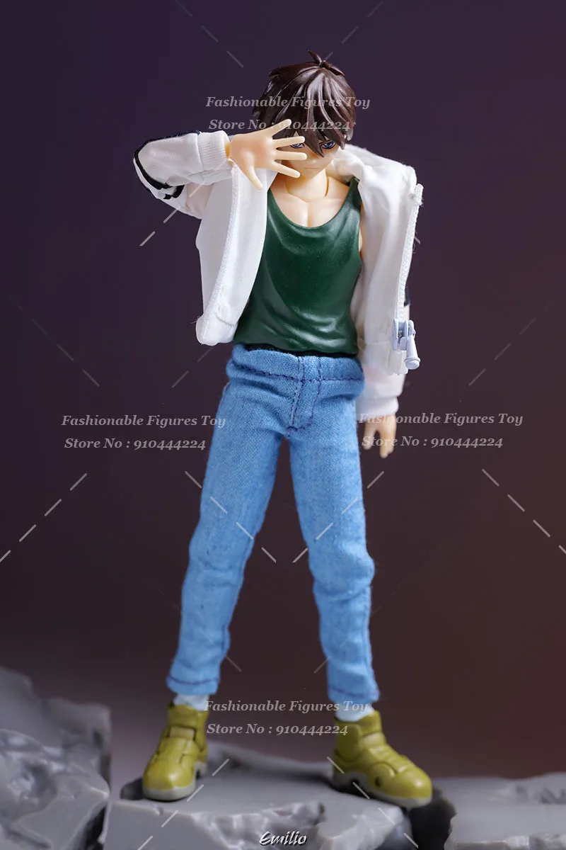 Фото Комплект спортивной одежды SHF в масштабе 1/12: куртка с капюшоном на молнии и джинсы для фигурки солдата-водителя Хиро Юя, подходит для 6-дюймовых фигурок. №3
