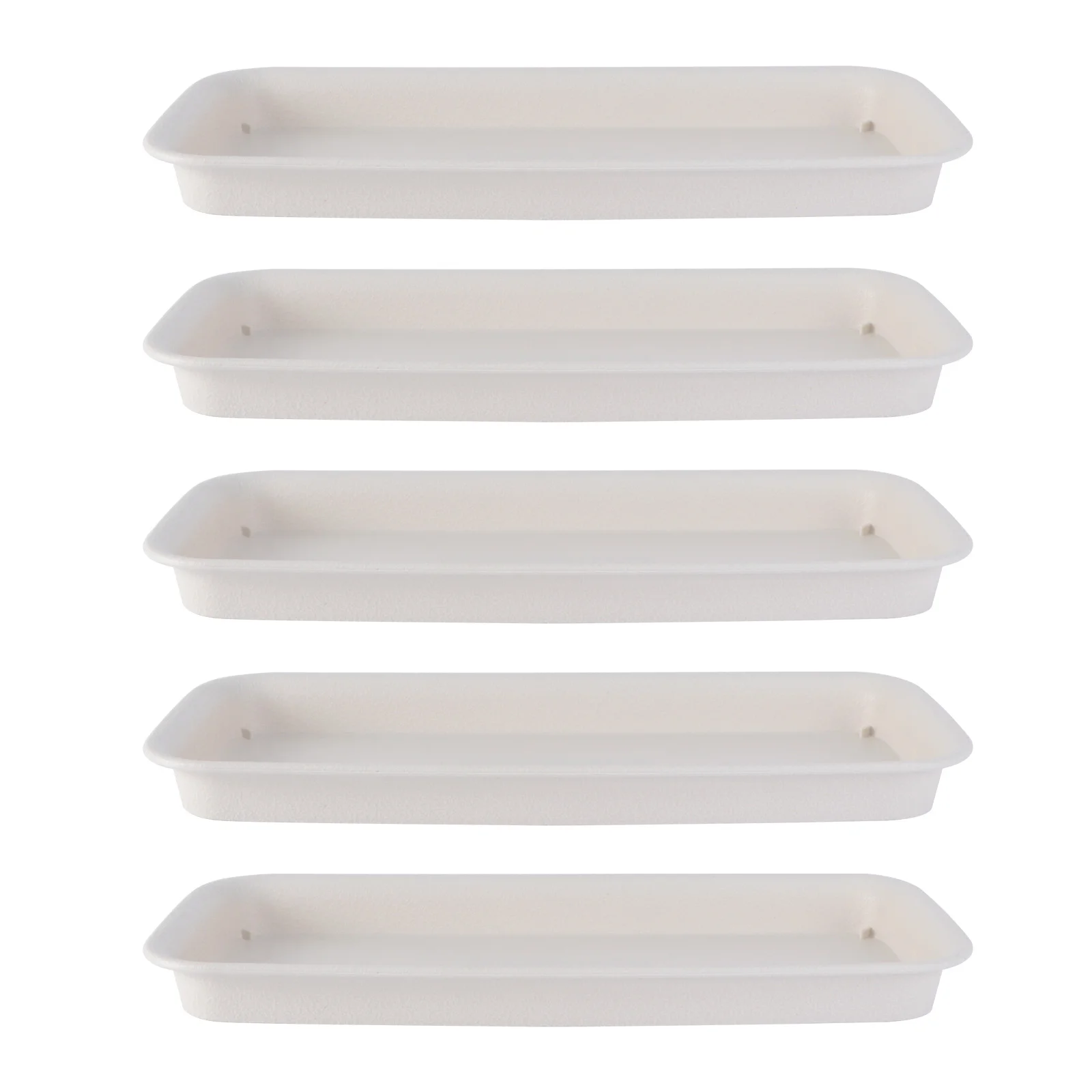 

5 Pcs Plastic Flower Pots Beige Pots Tray Container Flower Extra Small