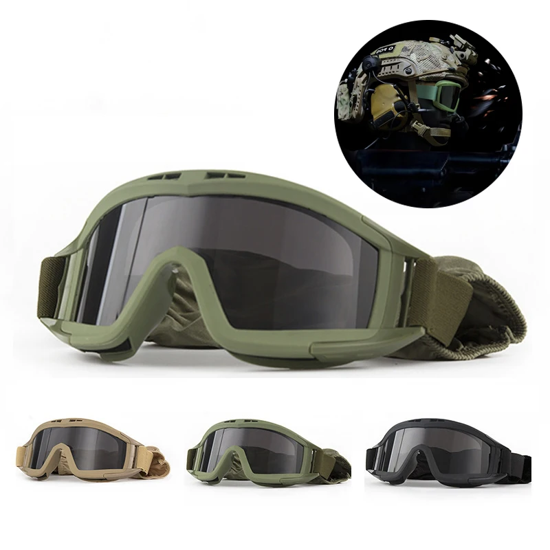 

Anti-fogtactical Glasses Windproof Dustproof Shooting Mountaineering Cs Anti-shock Outdoor Sports Unisex Cycling Goggles