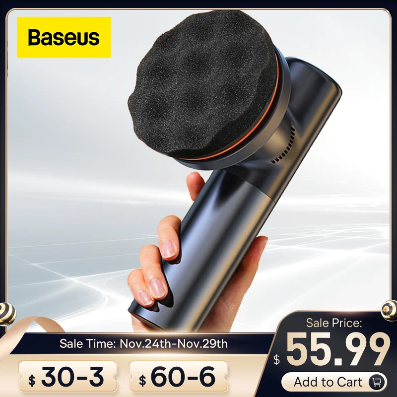 Baseus Car Polisher Machine Wireless Electric Polishing Wax Tool Adjustable Speed Cordless Auto Polish Waxing Machine