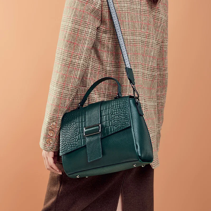 Женская Классическая Винтажная Большая Сумка Zency Из Натуральной Кожи Мини-сумка