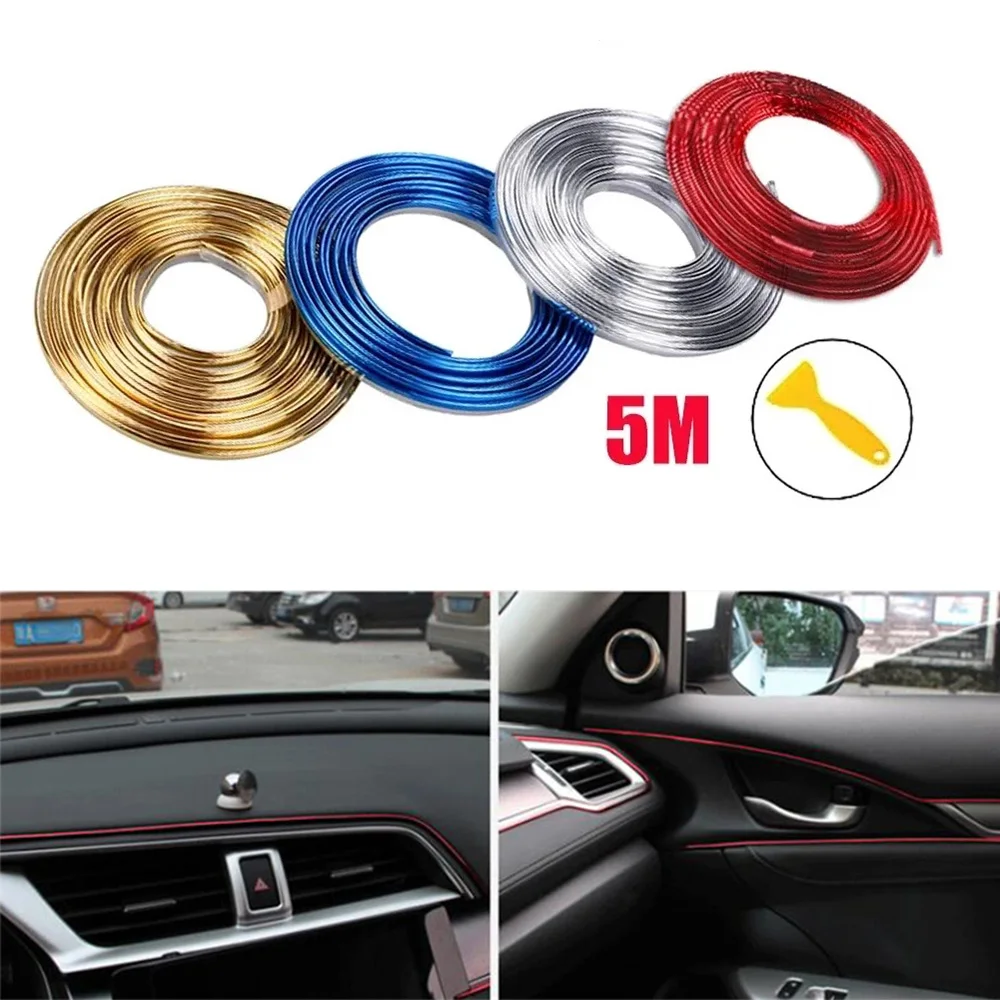 

Universal Interior Auto Car Moulding Decoration Flexible Strips 5M Interior Auto Mouldings Cover Trim Dashboard Door Car-styling
