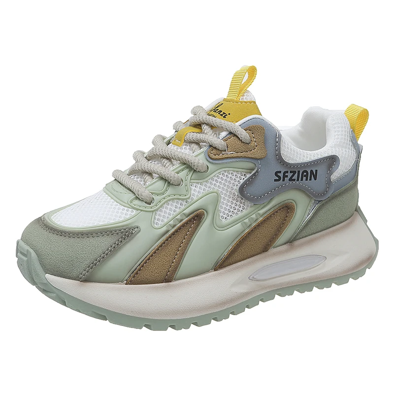 Женские сетчатые кроссовки повседневные дышащие в Корейском стиле на толстой