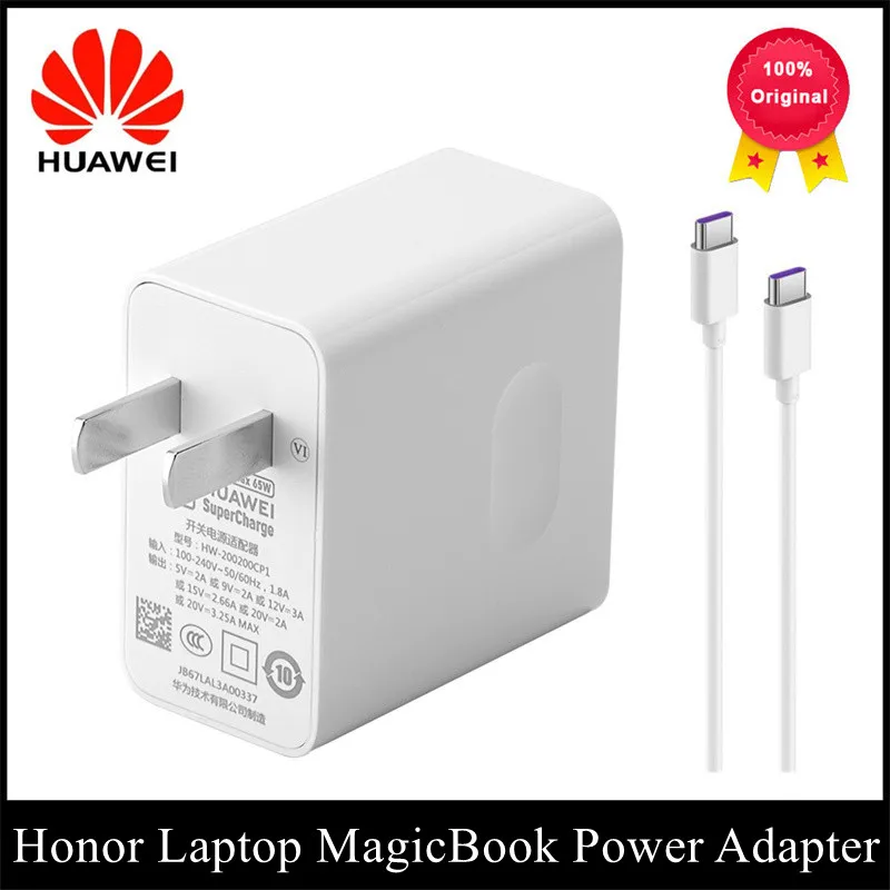 

Original Huawei Laptop Power Adapter US Plug With USB C Cable Set For Honor MagicBook 16 SE 14 15 16 Pro V14 Super Fast Charger