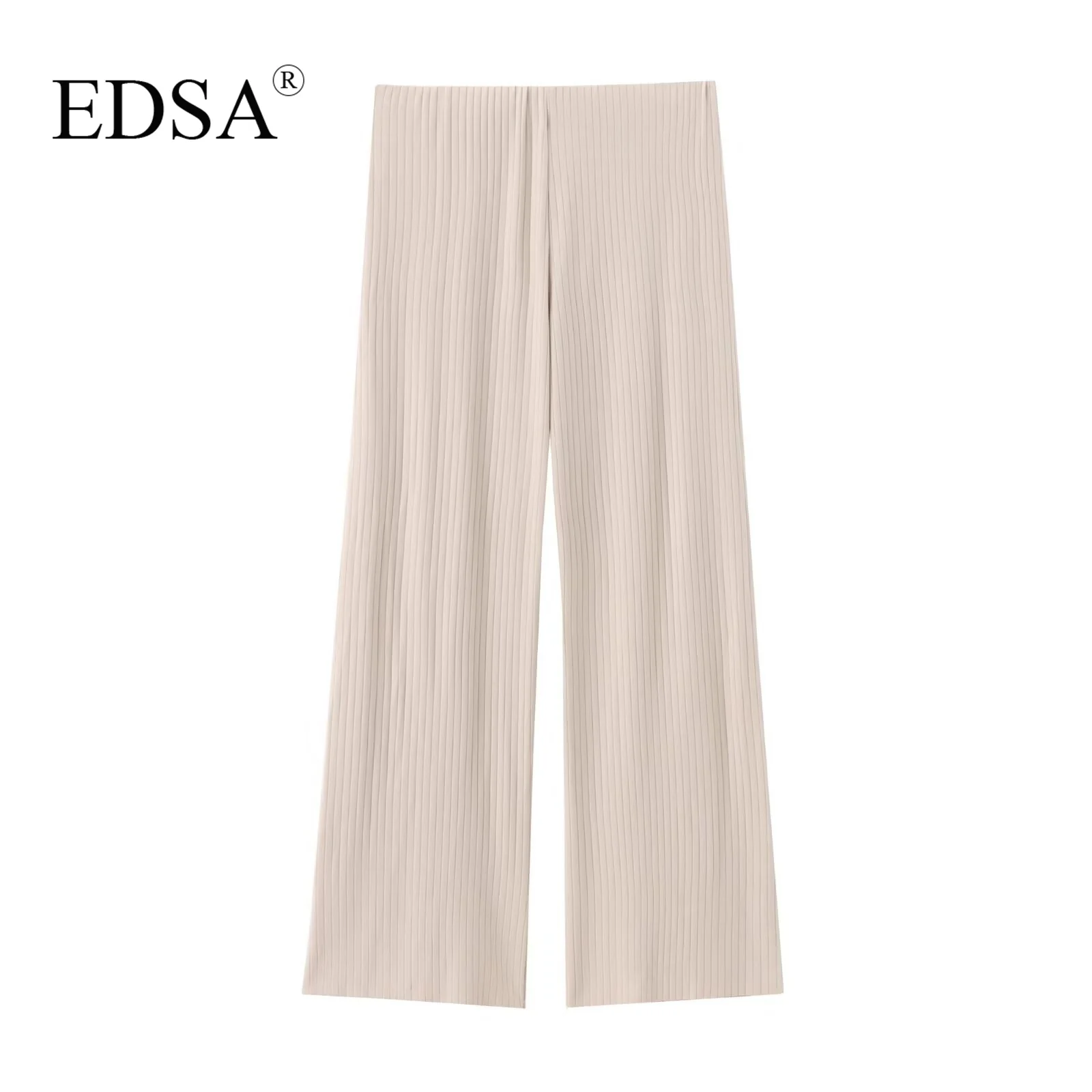 EDSA женские брюки в рубчик с широкими штанинами эластичный пояс бесшовные длинные