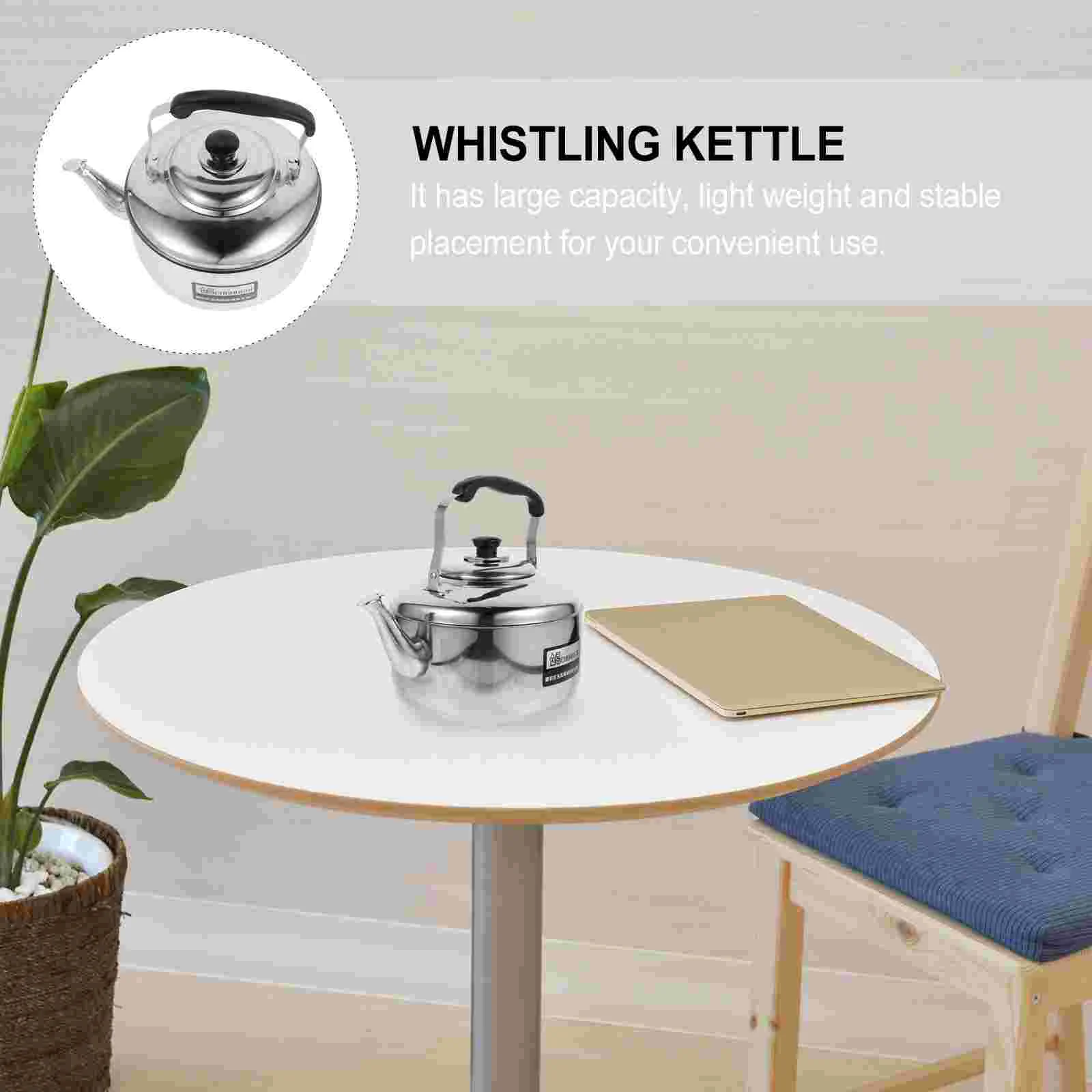 

Stainless Steel Kitchen Kettle Large Capacity Automatic Sounding Pot for Gas Induction Cooker Induction Furnace (4L)