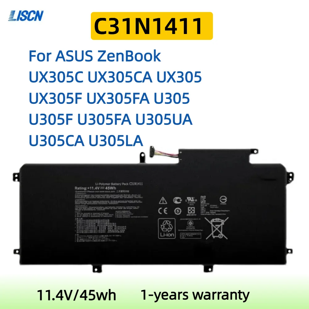 C31N1411 Аккумулятор для ноутбука совместимый с ASUS ZenBook UX305 UX305F UX305FA UX305C UX305CA U305 U305F U305FA