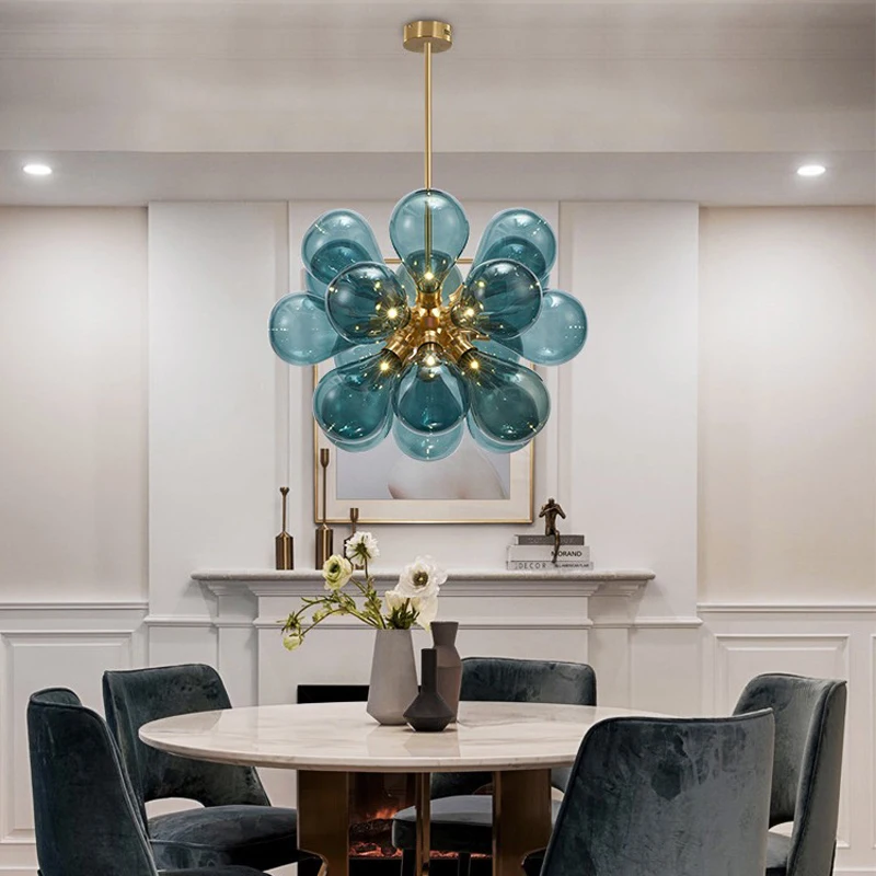 

2023 Modern Glass Bubble Ceiling LED Pendant Lamp Bedroom, Living Room, Dining Table, Kitchen Pendant Lamp, Home Decoration Lamp