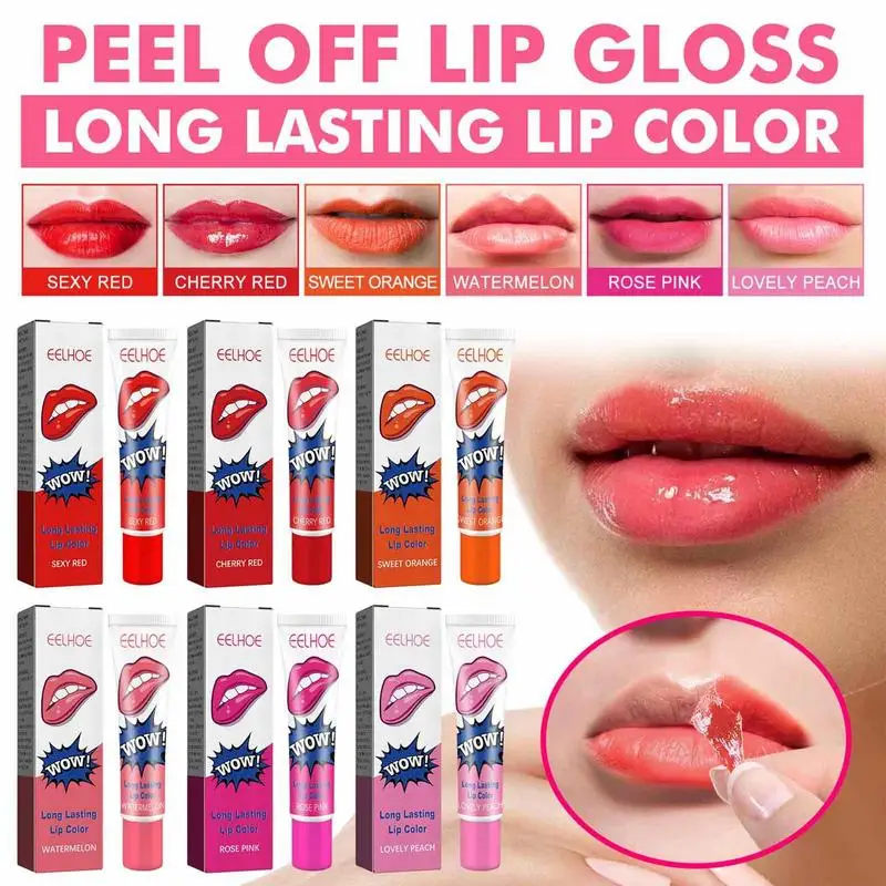

Lip Peel Off Tint Peel Away Lip Stain Blading Peel And Reveal Lip Stain Non-stick Cup Matte Lipstick Waterproof Lip Stain