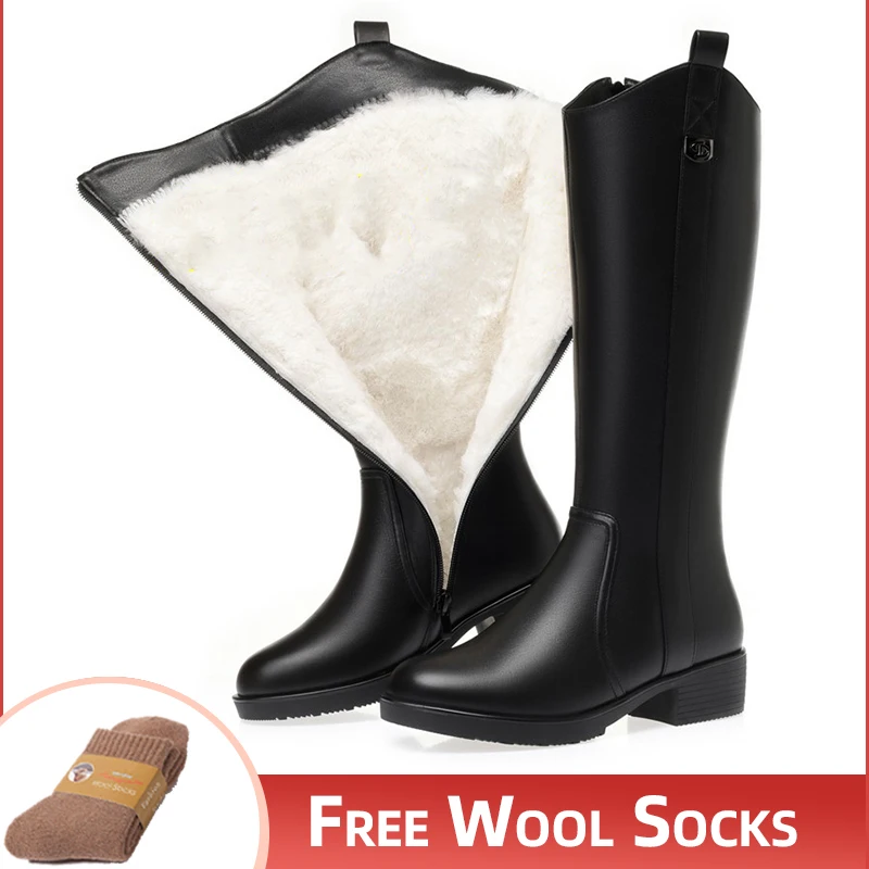 

Женские ковбойские сапоги из натуральной кожи, с натуральной шерстью