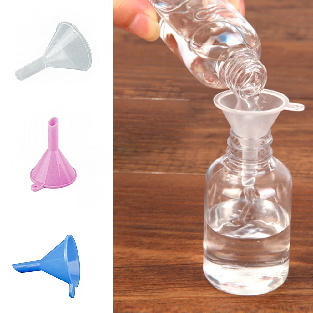 1Pcs Mini Plastic Transparent Small Funnels for Perfume Diffuser E juice Dropper Bottles Liquid Essential oil Lab Filling Tools