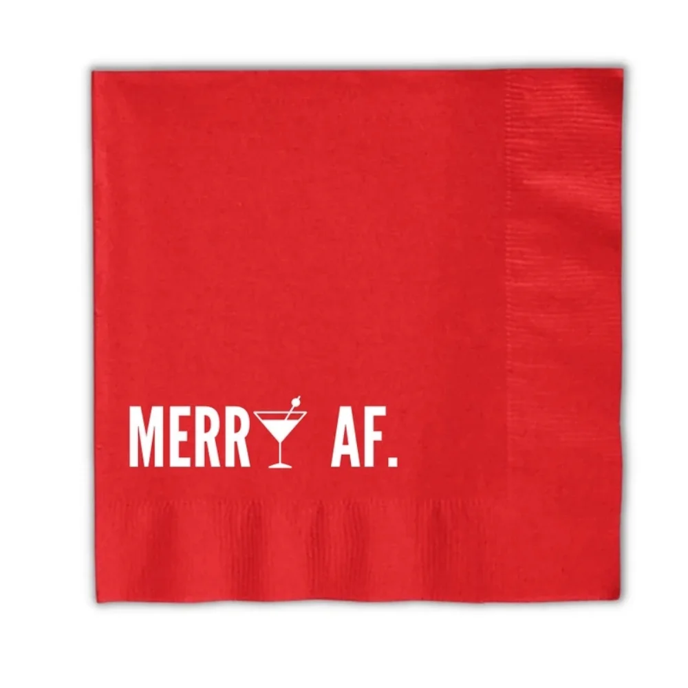 

50 Pcs Custom Christmas Cocktail Napkins, Merry Christmas, Funny Christmas Party, Holiday Christmas Decor, Party Beverage Napkin