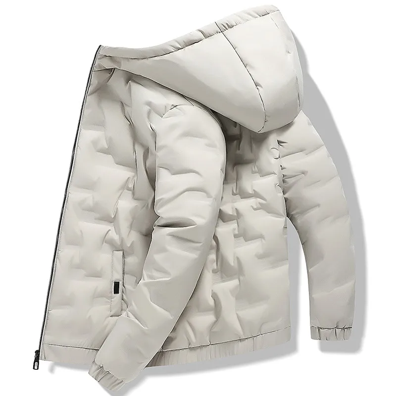 UHYTGF 5XL Coat Men's 2022 Light Thin Down Jacket Parkas Cotton Overcoat Male Hooded Cold Proof Warm Jackets For Men Outewear156