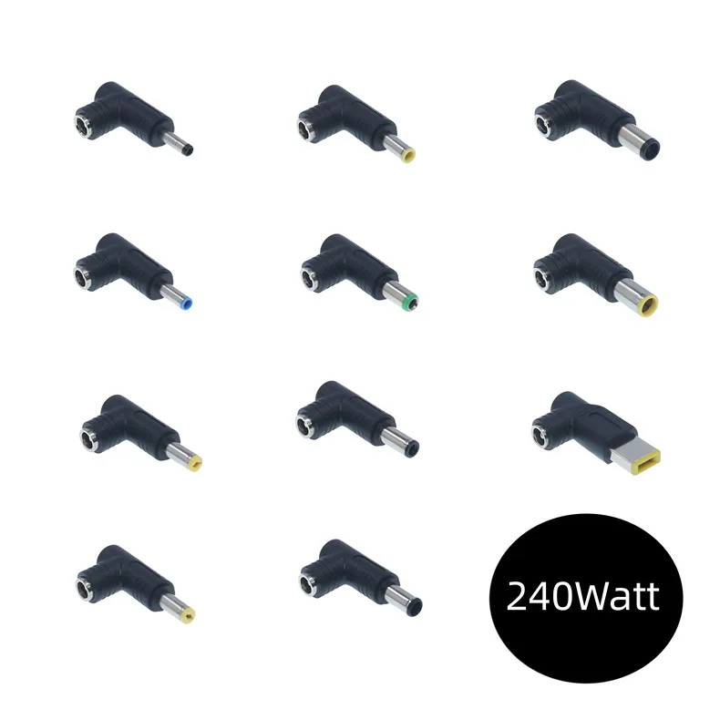 

DC Connector 5.5 x 2.5mm Female to 7.9x5.4、 4.0×1.7、7.4x5.0、5.5×1.7、5.5×2.1mm Male Converter Laptop Power Adapter 90 degree