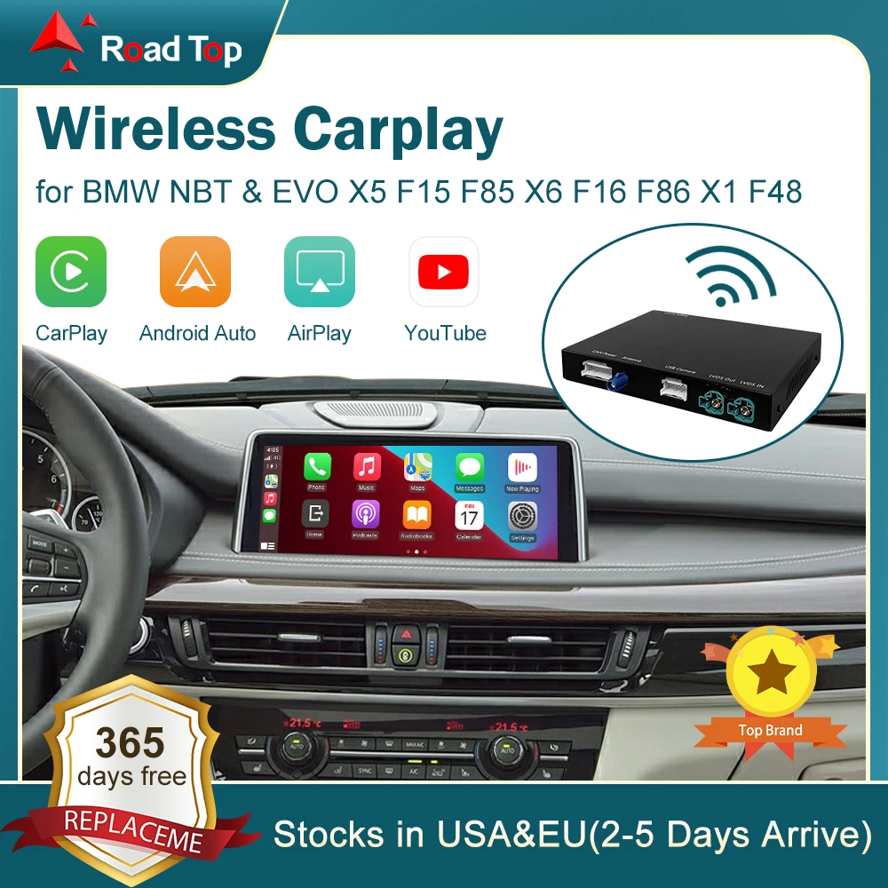 

Wireless CarPlay for BMW NBT,EVO X5 F15 F85 X6 F16 F86 2014-2020 X1 F48 2016-2020, with Android Mirror Link AirPlay Car Play Fun