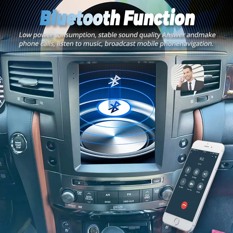 256 ГБ 10 4-дюймовый экран Tesla для Lexus LX570 2007-2015 CARLAY WIFI Android 14 Автомобильный DVD-радио