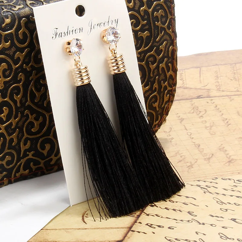 

2022 New Simple Fashion Bohemian Long Tassel Women's Earrings Trend Jewelry Accessories Wholesale