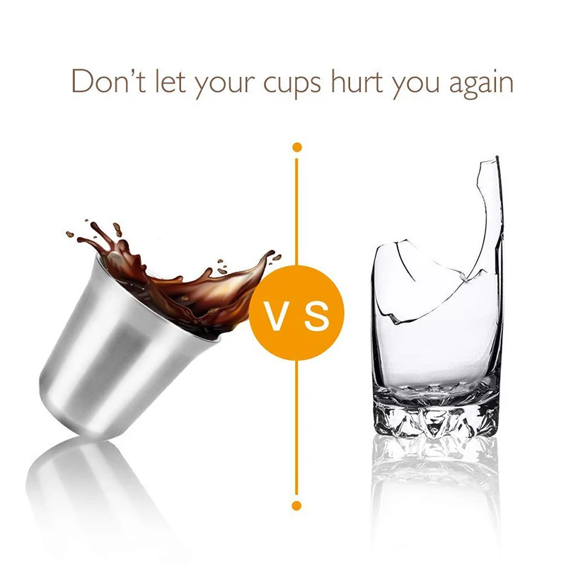 Изолированная Кофейная Чашка Из Нержавеющей Стали С Двойными Стенками 80 Мл