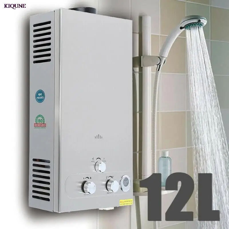 

12L 20KW Propane Gas Lpg Tankless Hot Water Heater Household Stainless Steel Instant Boiler with Shower Accessories Supplies