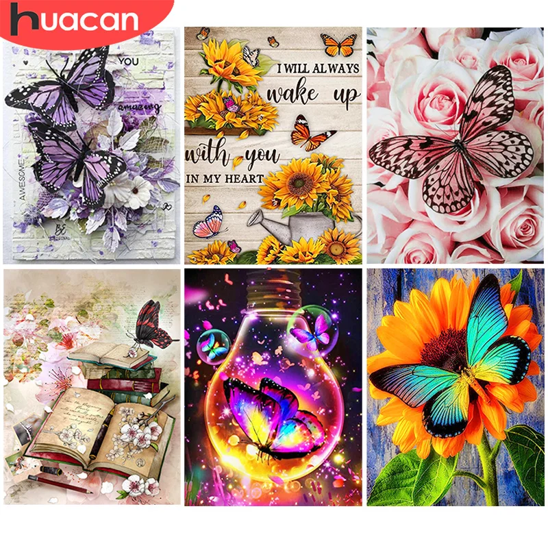 

HUACAN 5d Diamond Painting New Arrivals Animal Diamond Embroidery Cross Stitch Butterfly Rhinestones Full Mosaic Home Decor