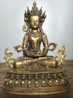 13 tibetan temple collection old bronze gilt gem longevity buddha lotus platform worship hall town house exorcism