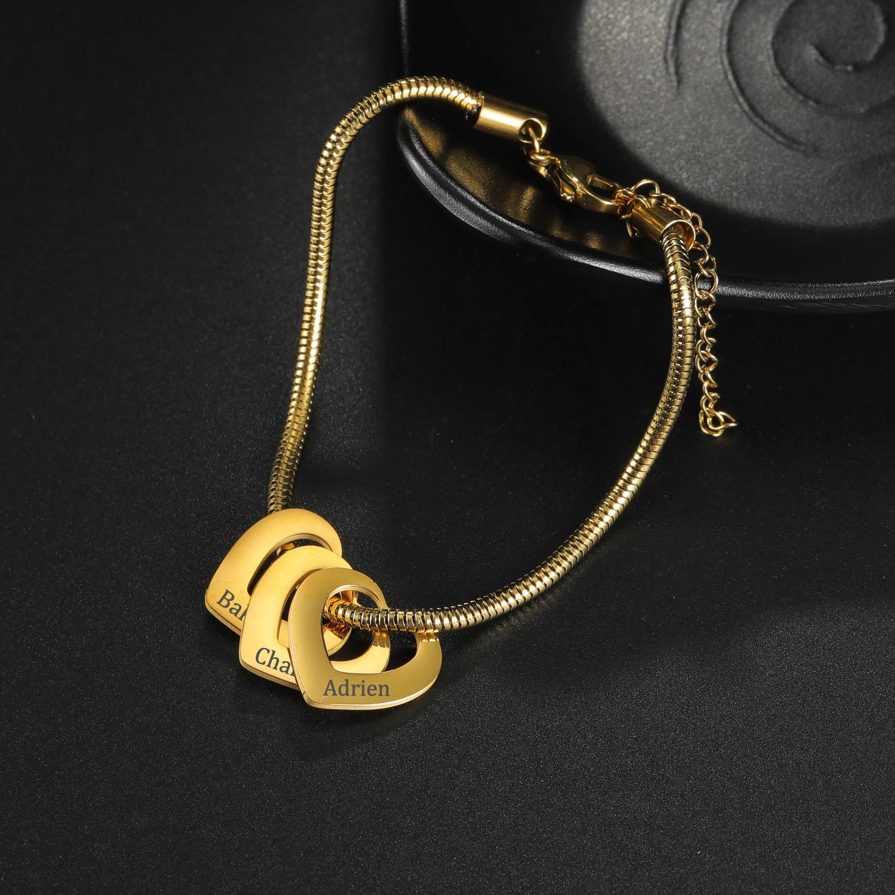 Персонализированный браслет Atoztide с именем сердца нержавеющая сталь для женщин и