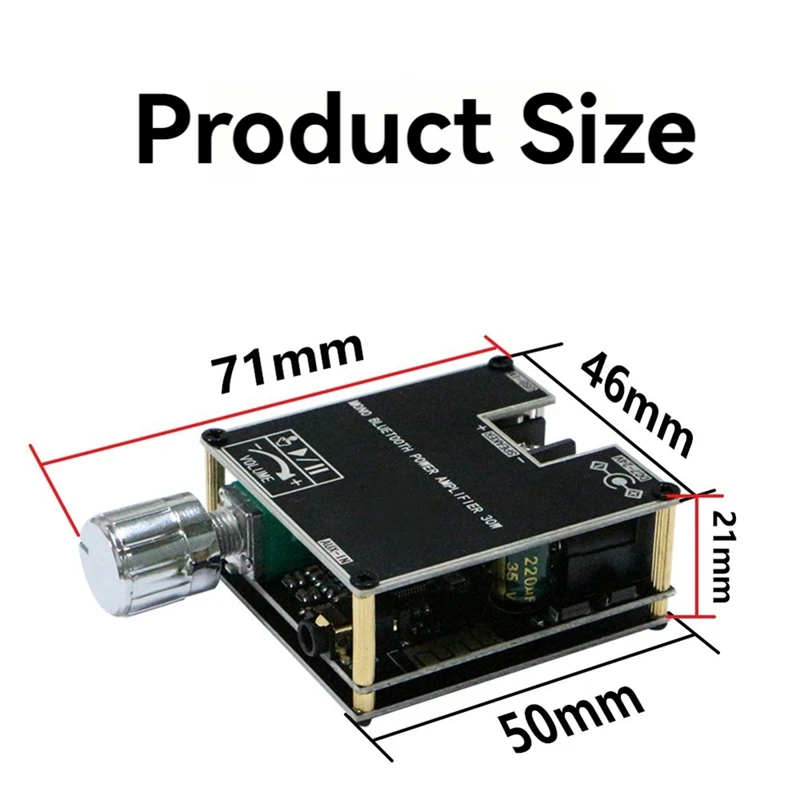 Плата усилителя Bluetooth ZK-301B с одним звуком