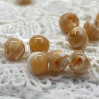 natural luster creamy yellow tower snail seashell bead shape jeans shank button shirt suit cufflink jewelry earring crafts decor