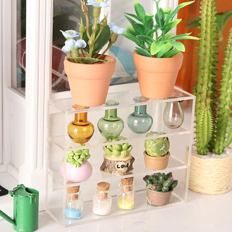 1:12 кукольный домик миниатюрная многослойная стойка полка для хранения витрина