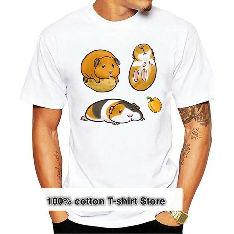 

Guinea Pig T Shirt men Summer fashion High Quality tt shirt casual white print O-Neck print male men top tees