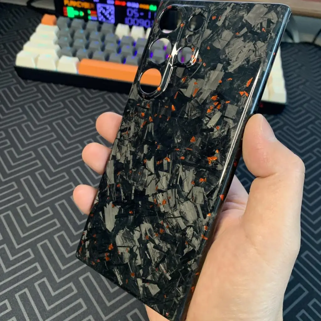 100% настоящий кованый чехол из углеродного волокна для Samsung Galaxy S23 Ultra роскошный