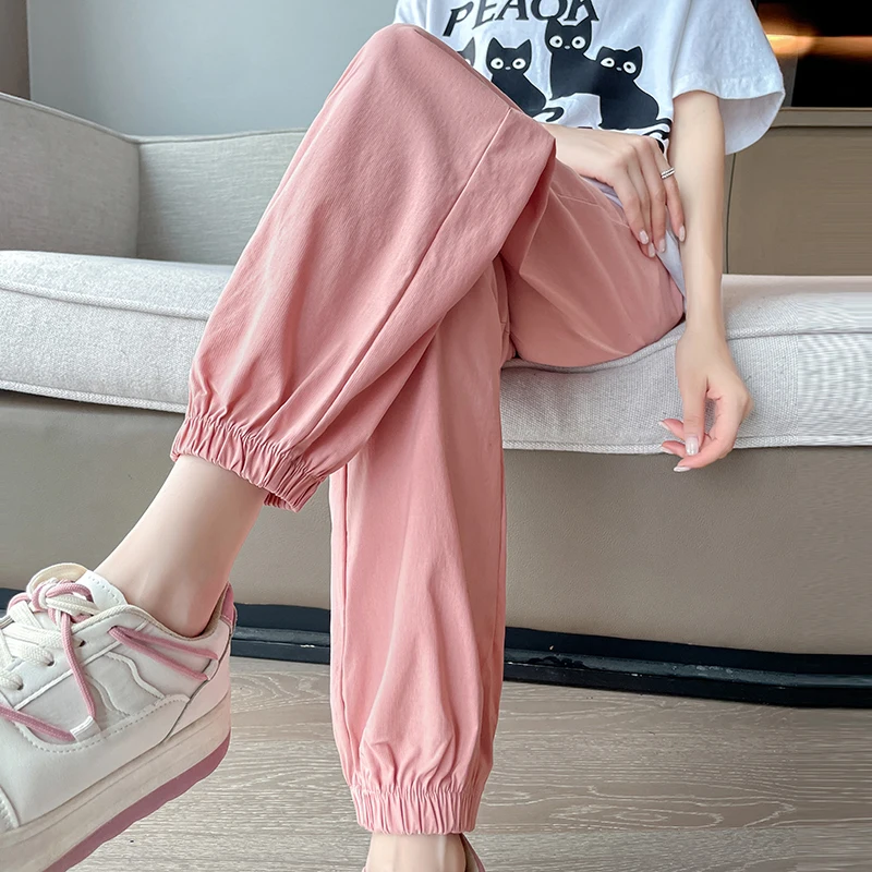 

2906# Summer Thin Stretch Linen Maternity Jogger Pants Elastic Waist belly Trousers Clothes for Pregnant Women Casual Pregnancy