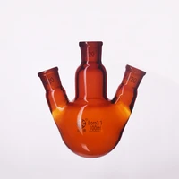 fapei brown three necked flask oblique shapewith three necks standard grinding mouth 100mlmiddle 1420side 1420