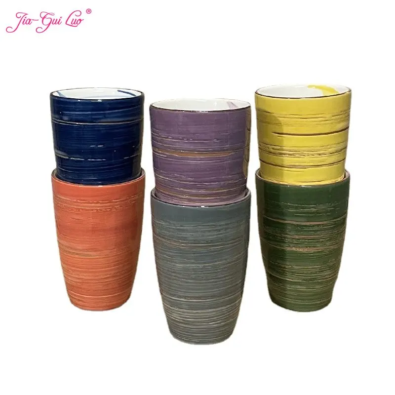 

JIA GUI LUO Ceramic Teacup 300ML Japanese Style Small Ceramic Cups Japanese Cuisine Kung Fu Tea Set Tea Cup I108