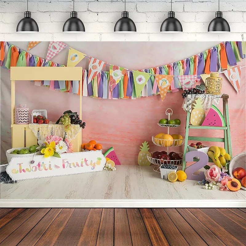 

Fruity Photography Backdrop For 1st Birthday Cake Smash Poster Background For Photo Booth Studio Newborn Kids Portrait Banner