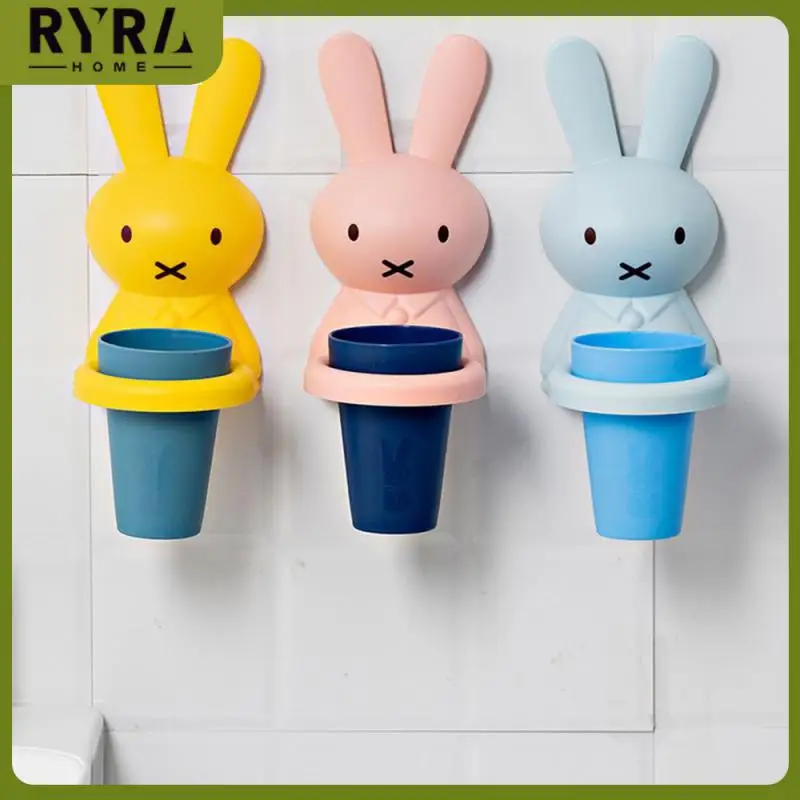 

Smooth Edges And Corners Without Burrs Washing Cup Set For Boys And Girls Cartoon Style Toothbrush Cup Holder Space Saving Cute
