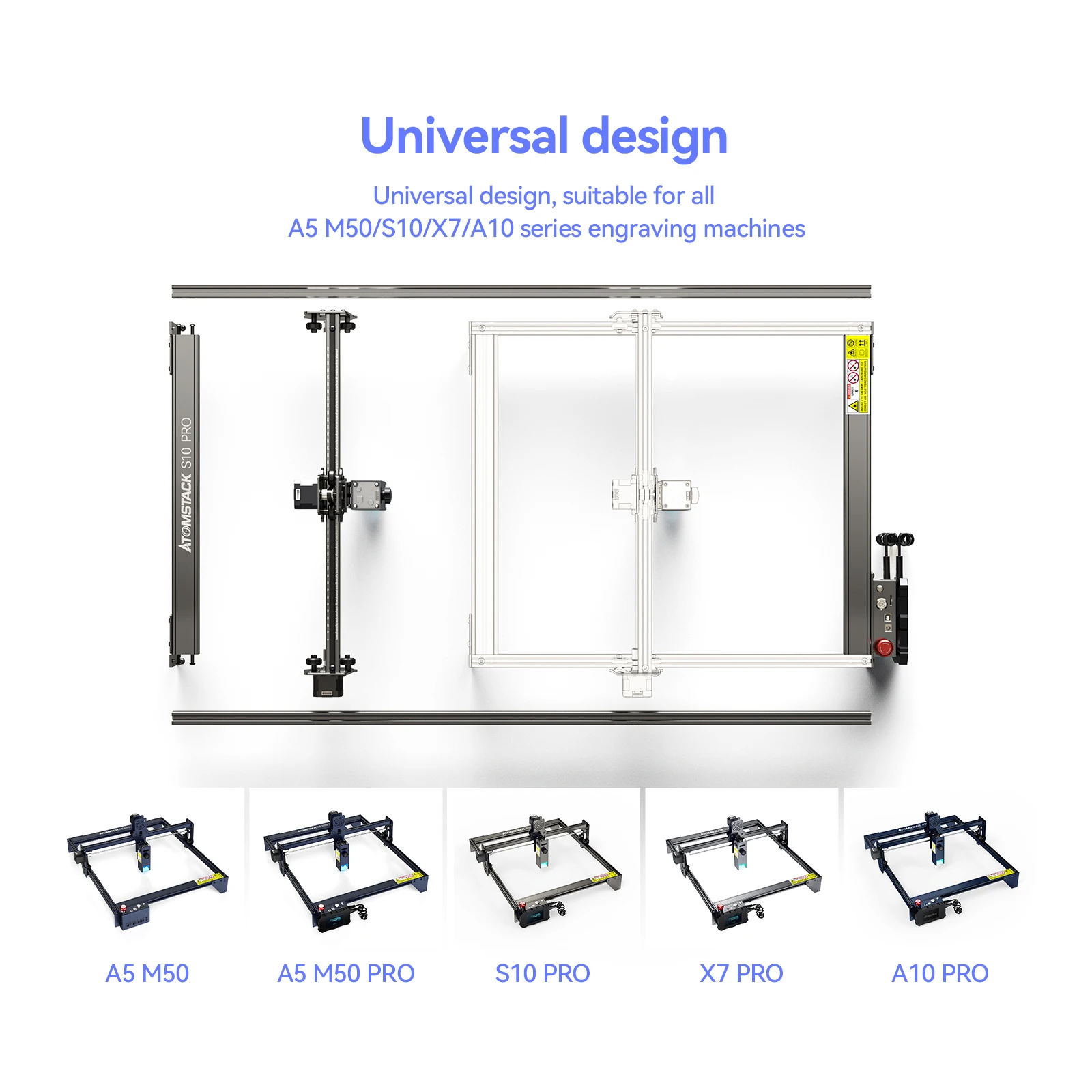 Расширительный комплект зоны гравировки ATOMSTACK для расширения машин A5/X7/A10/S10 до