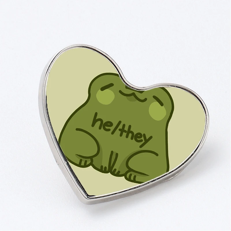 

He They Frog Pronouns Nea Brooches Pin Jewelry Accessory Customize Brooch Fashion Lapel Badges