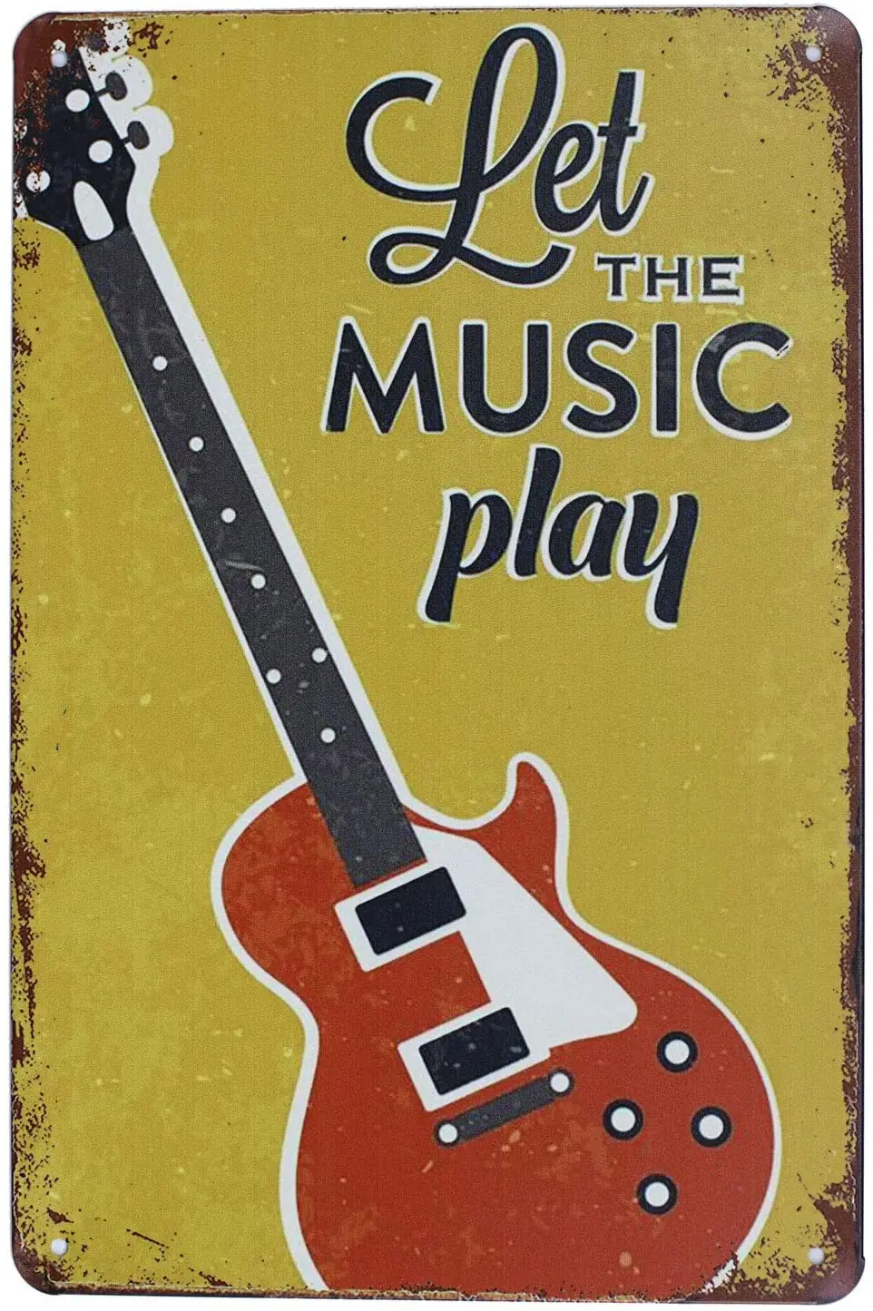 

Guitar metal sign home decoration Bar Cafe office wall sign Tin Sign Retro aluminum sign