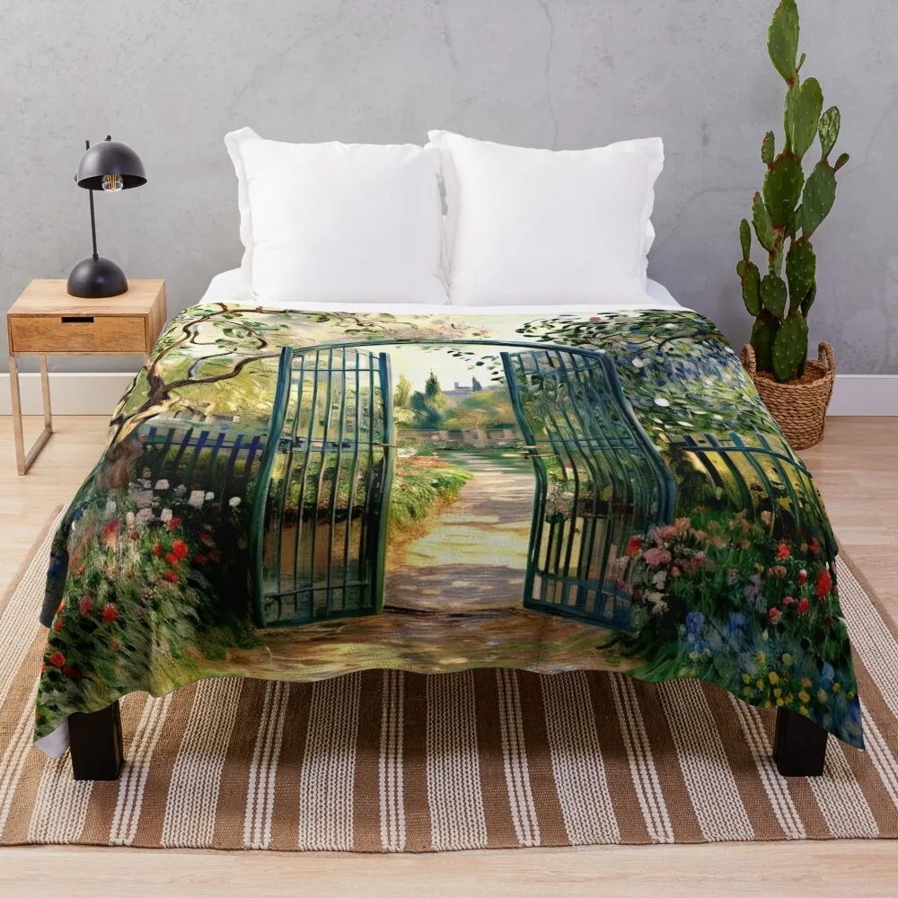 The Garden Gate at Vétheuil (2) — Плюшевое и пригласительное одеяло винтажные одеяла для