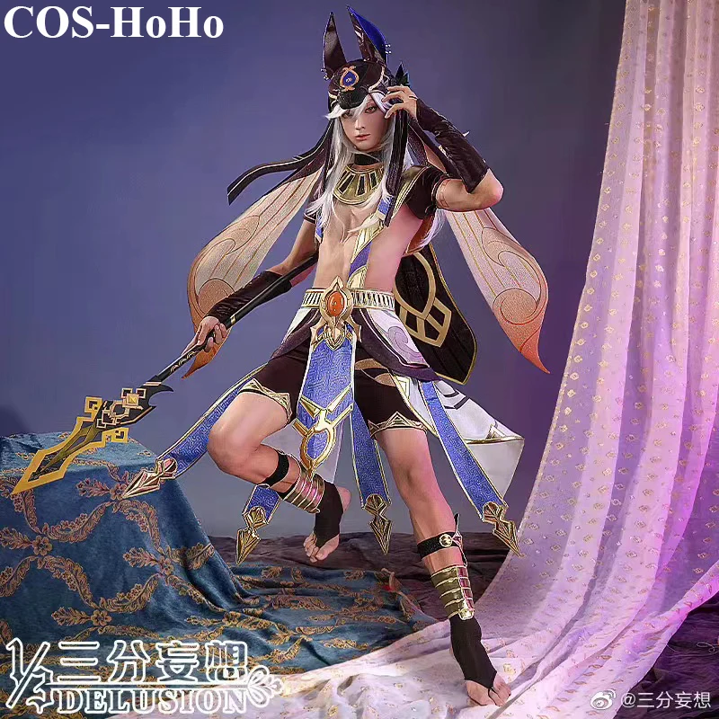 

COS-HoHo Anime Genshin Impact Cyno Game Suit Cool Handsome Uniform Cosplay Costume Halloween Carnival Party Role Play Outfit Men
